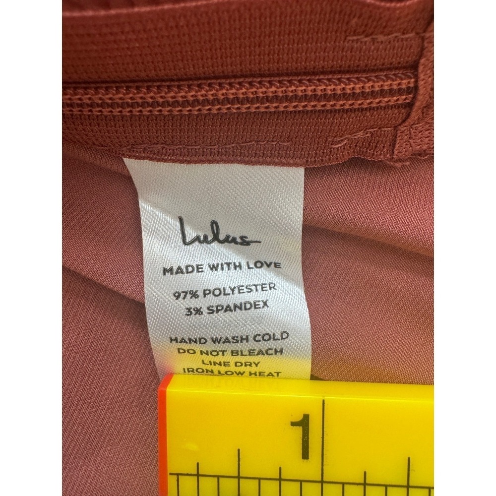 Lulus One Shoulder Top Women XS Rust Rose Gold‎ Satin Cocktail NWT Bronze Top - Picture 4 of 8